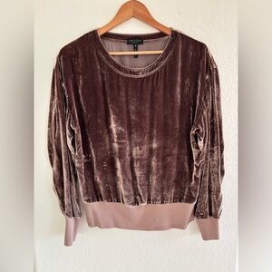 Rag & Bone Velvet Top Taupe/Mauve Sz Small